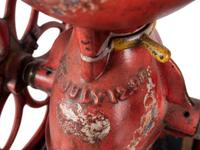An Enterprise No. 5 Painted and Flag Decorated Cast Iron Coffee Mill
