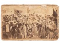 [CIVIL WAR]. CAMPBELL, G.W., photographer. CDV of jubilant musicians celebrating the fall of Richmond. Ca 1865.