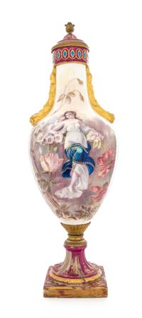 A Sevres Style Porcelain Covered Urn Height 24 inches. — 19TH/20TH CENTURY