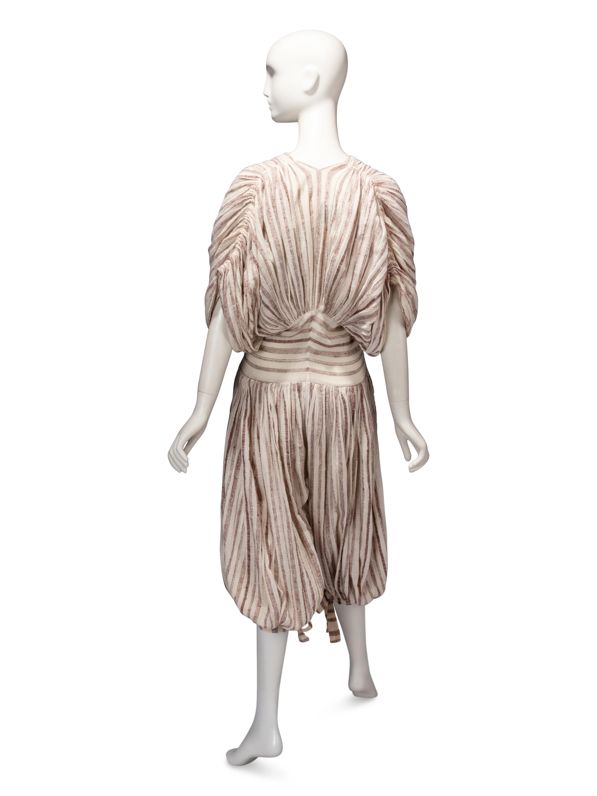 Norma Kamali, Striped Linen Jumpsuit, 1970s