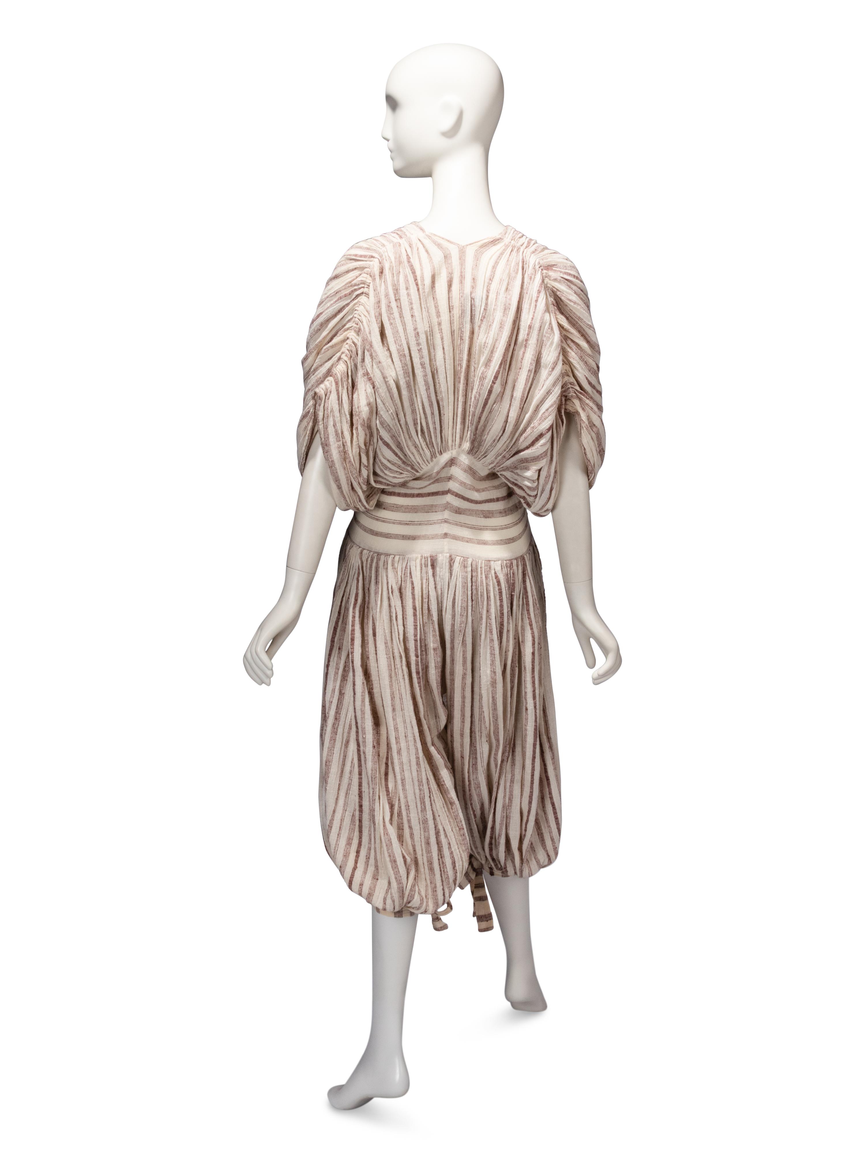 Norma Kamali, Striped Linen Jumpsuit, 1970s