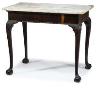 George II carved mahogany marble top side table ireland, circa 1750