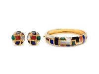 ASCH GROSSBARDT, COLLECTION OF YELLOW GOLD AND HARDSTONE INLAY JEWELRY