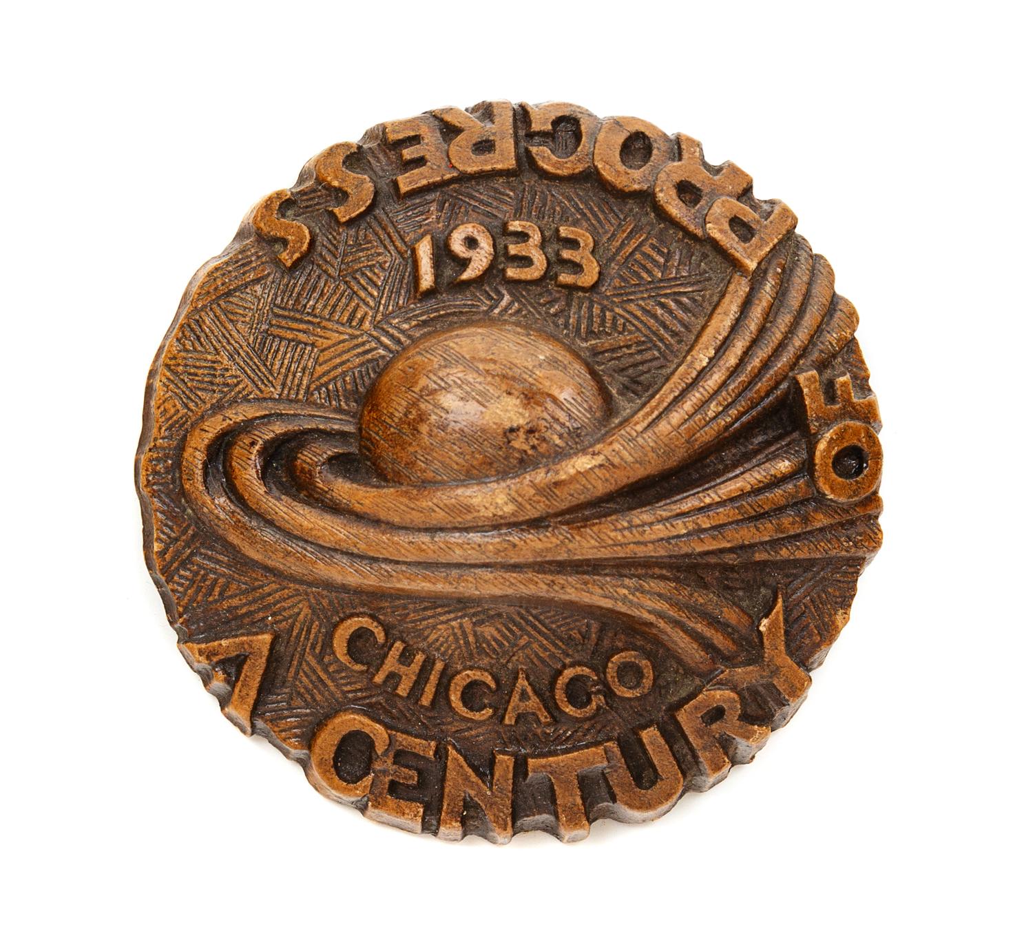 A Century of Progress Cast Resin Paperweight Diameter 3 1/2 inches. — CIRCA 1933