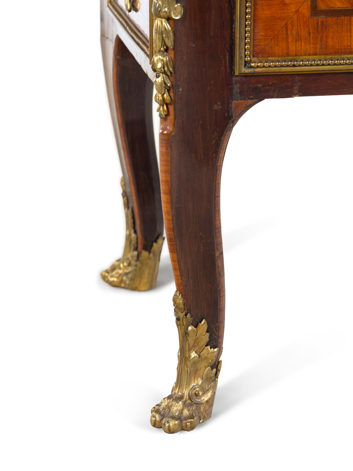 A Louis XV Style Gilt Bronze Mounted Kingwood Cabinet
