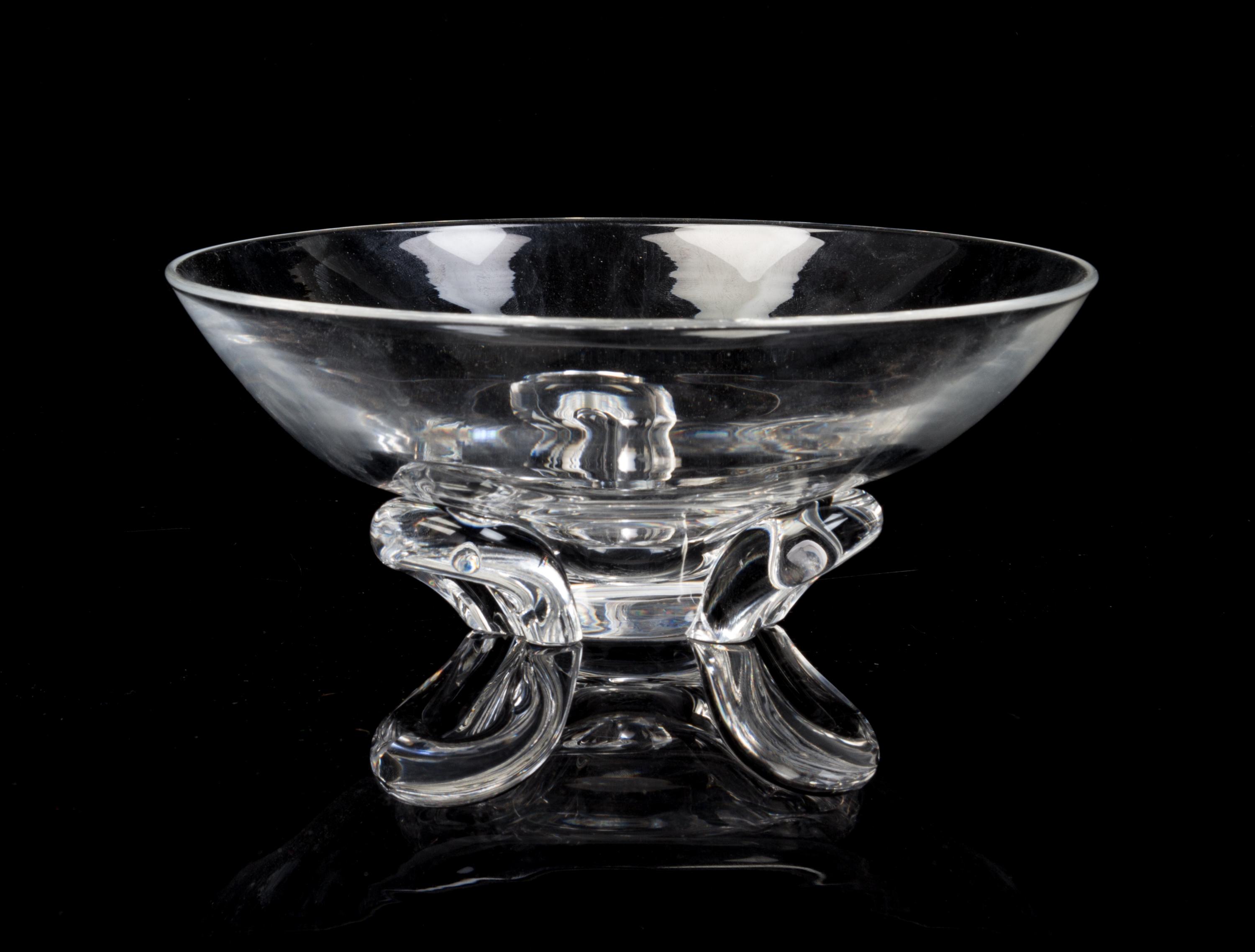 A Steuben Glass Footed Bowl Diameter 8 inches. — SECOND HALF 20TH CENTURY