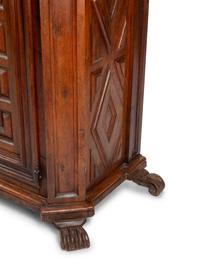 A Continental Walnut Two-Part Cabinet