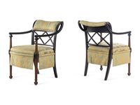 A Set of Five Regency Style Painted Armchairs