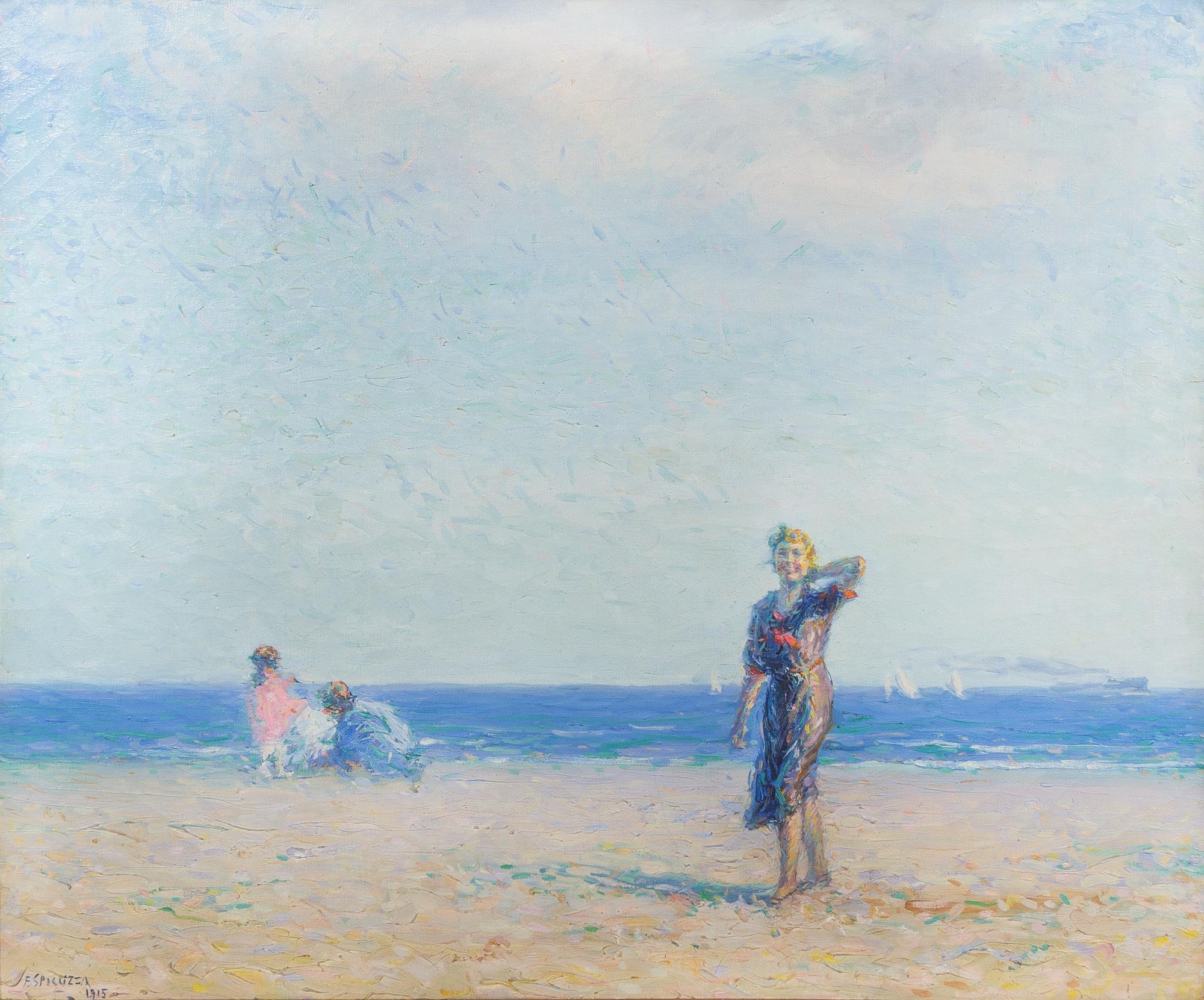 Francesco Spicuzza, (American, 1883-1962), A Day on Bradford Beach, 1915