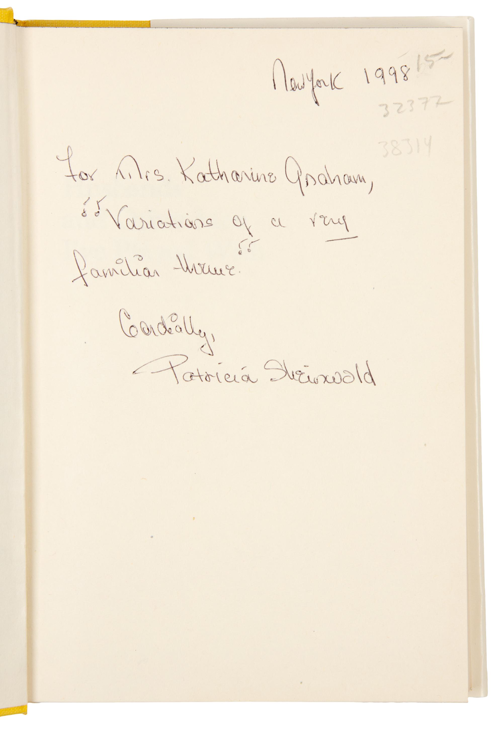 [GRAHAM, KATHARINE]. A group of books from Katharine Graham's personal collection, ALL INSCRIBED TO GRAHAM BY THE AUTHORS.