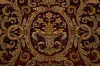A Continental Gold Thread Embroidered Red Velvet Cloth