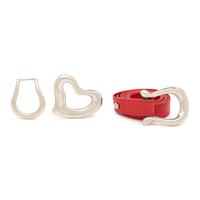 Elsa Peretti, Tiffany & Co,; Red Leather Belt & Three Silver Buckles