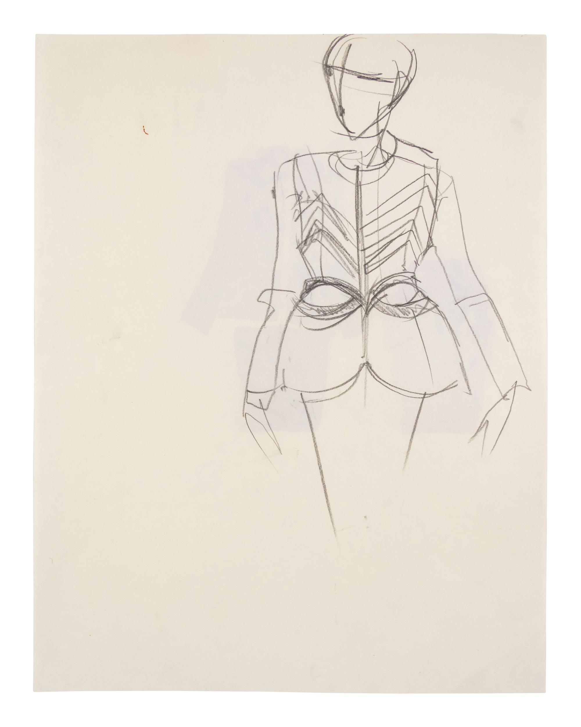 Group of Fifteen Geoffrey Beene Fashion Sketches , by Alfredo Cabrera