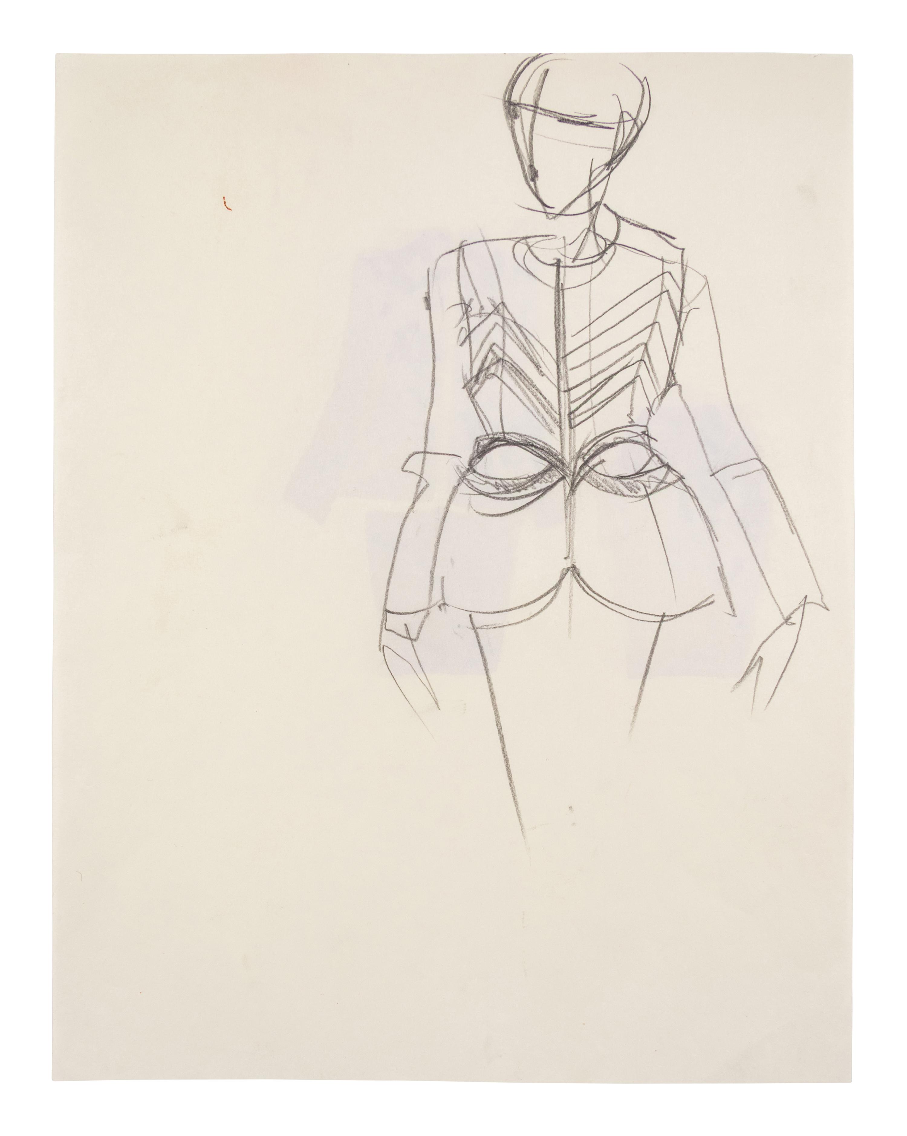 Group of Fifteen Geoffrey Beene Fashion Sketches , by Alfredo Cabrera