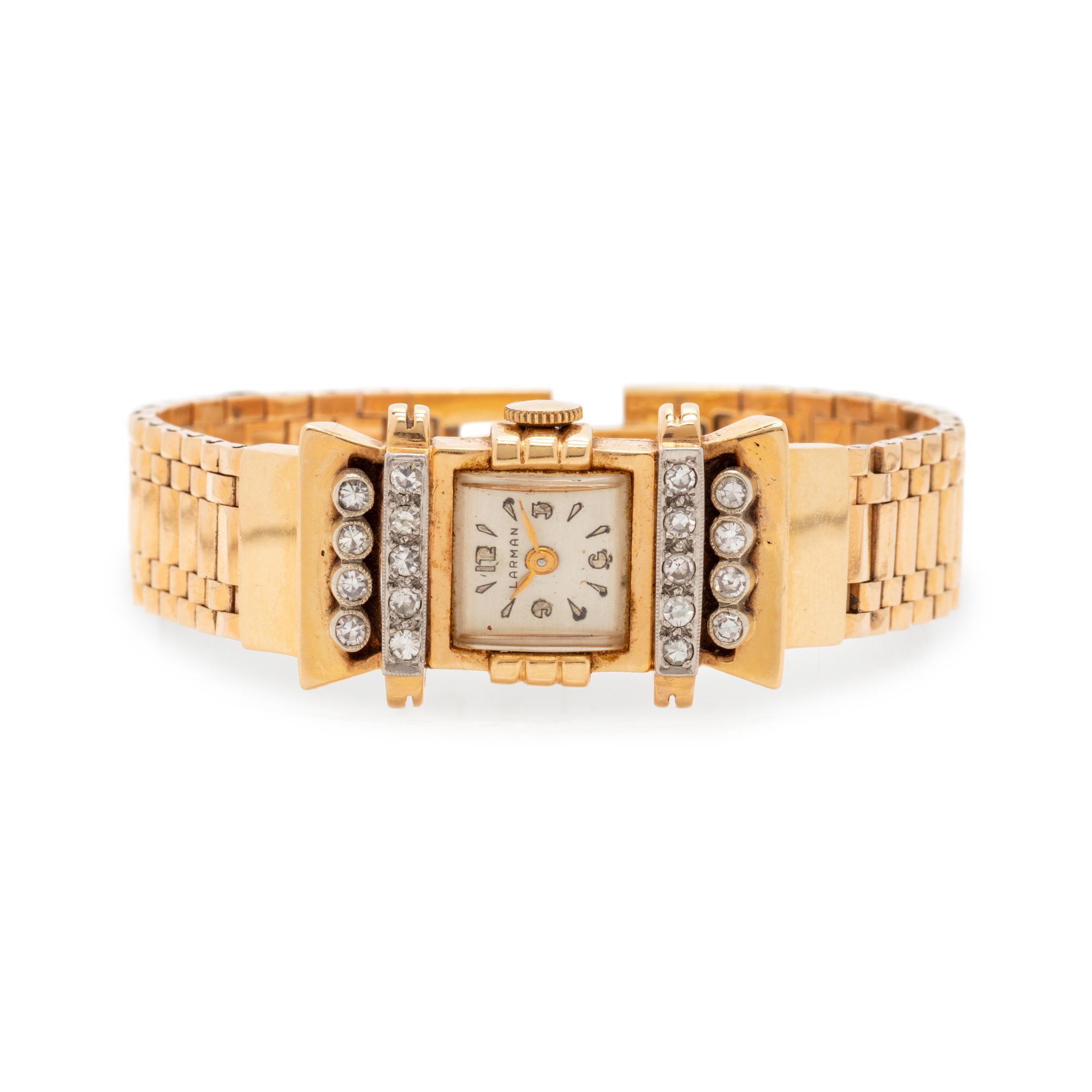 14K YELLOW GOLD AND DIAMOND WRISTWATCH
