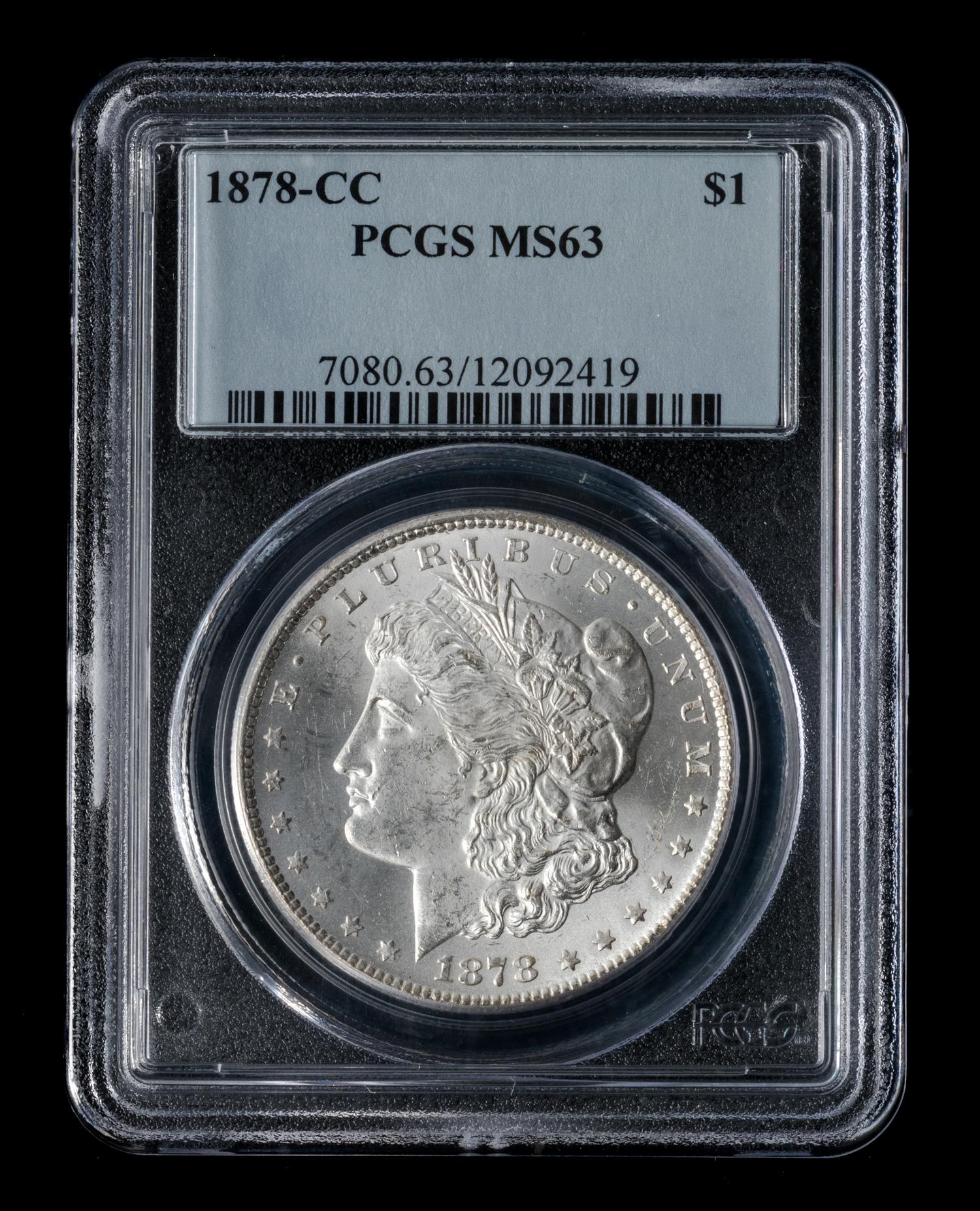 A United States 1878-CC Morgan Silver Dollar Coin