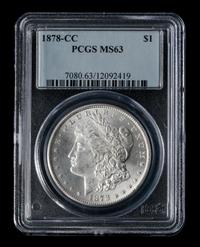 A United States 1878-CC Morgan Silver Dollar Coin
