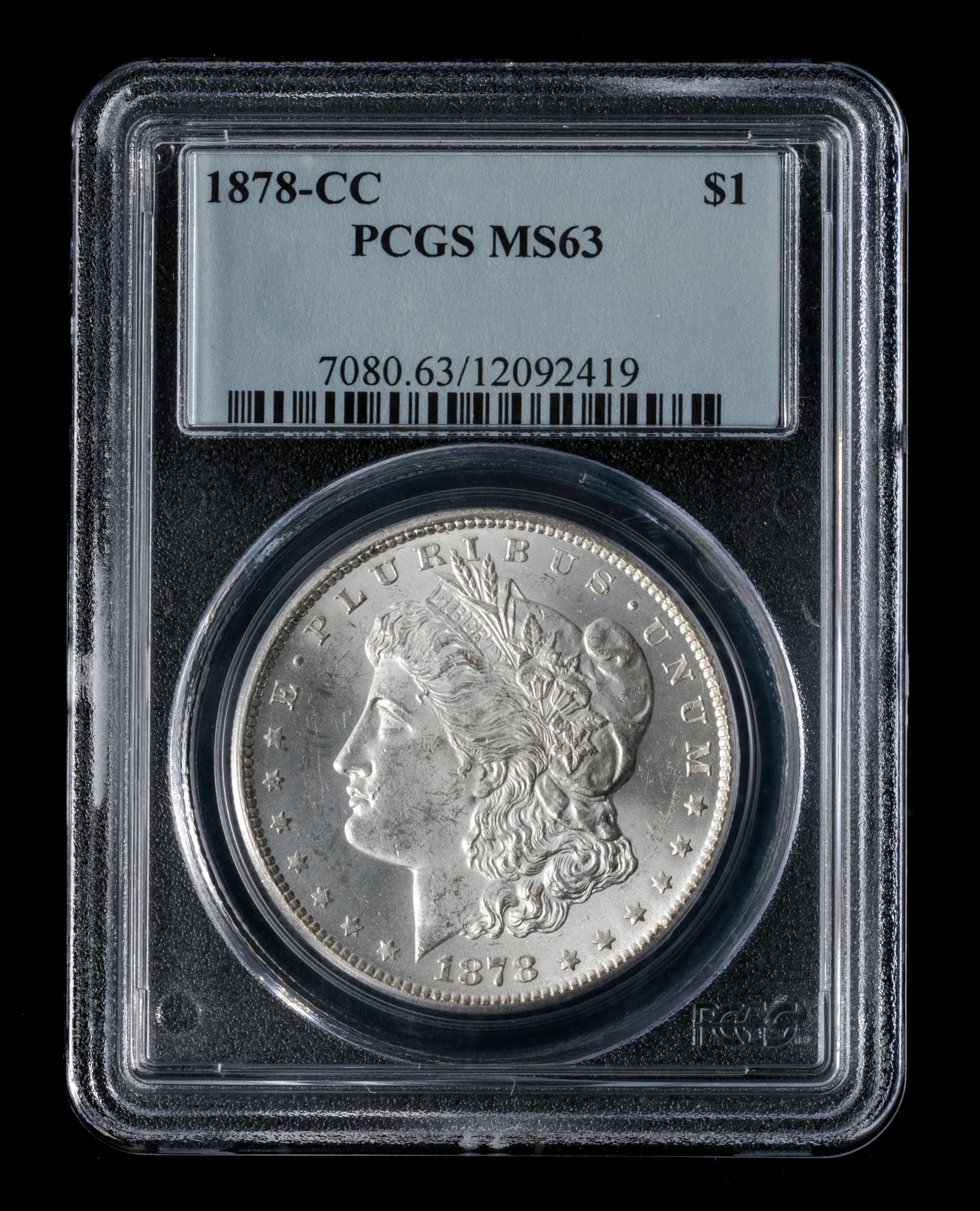 A United States 1878-CC Morgan Silver Dollar Coin