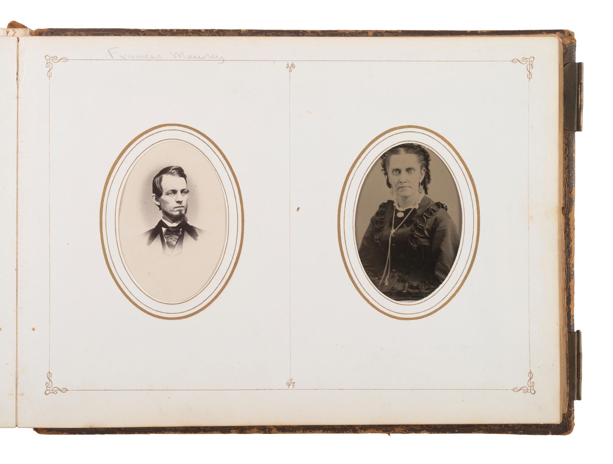 [Early Photo] Album related to photographer Francis Mowrey incl Image of Himself Dressed as a Woman