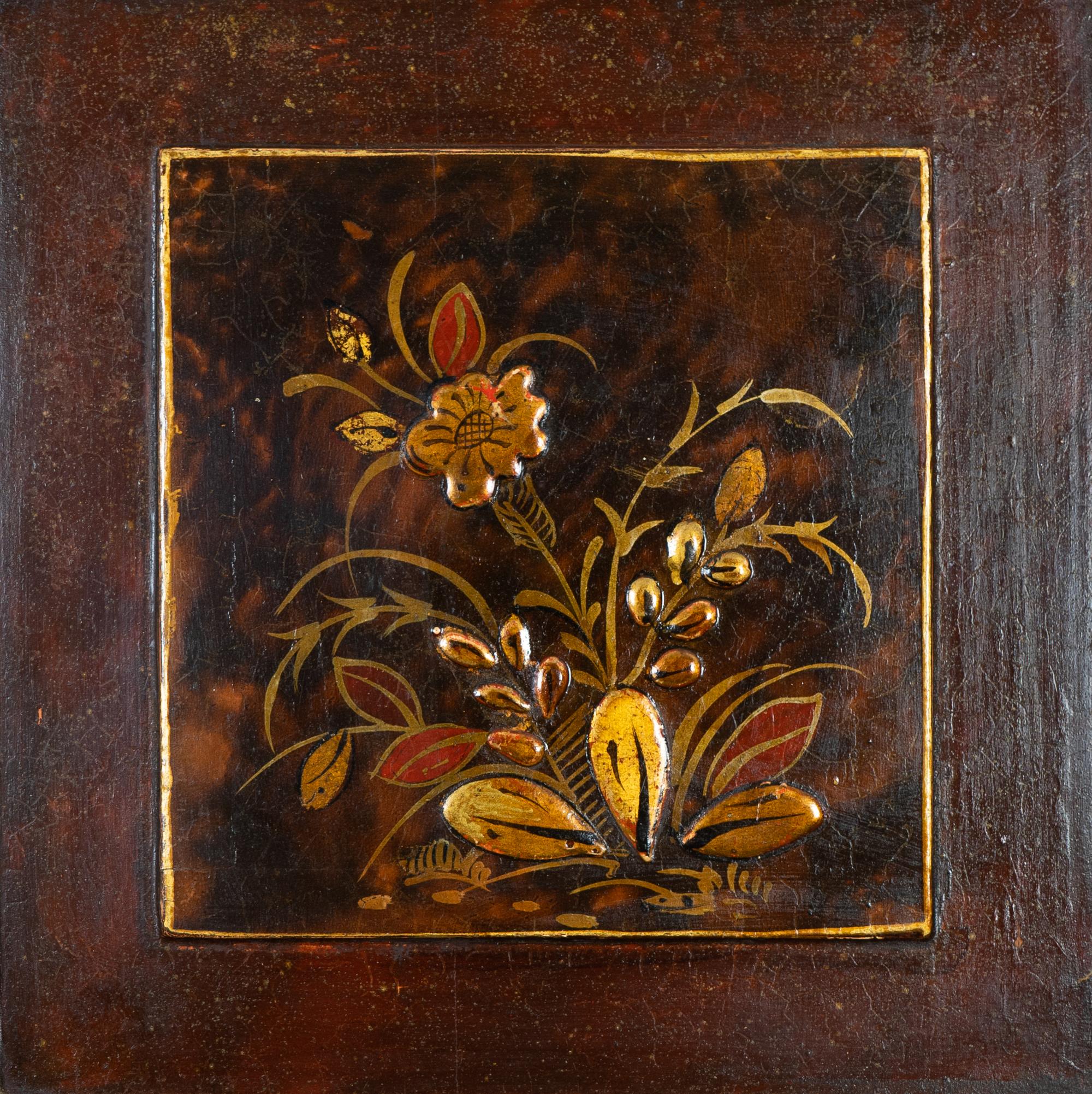 A George II Chinoiserie on Faux Tortoiseshell Decorated Corner Cabinet — 18TH/19TH CENTURY