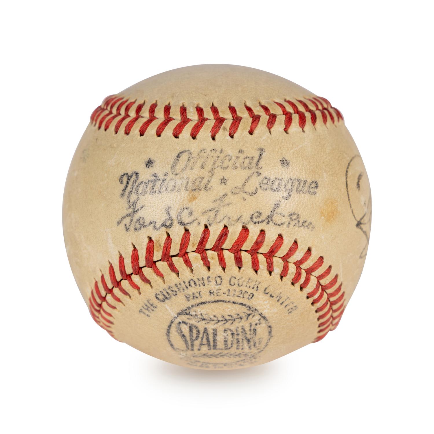 An Uncommon Hall of Fame Umpire Bill Klem Signed Autograph Baseball (PSA Letter)
