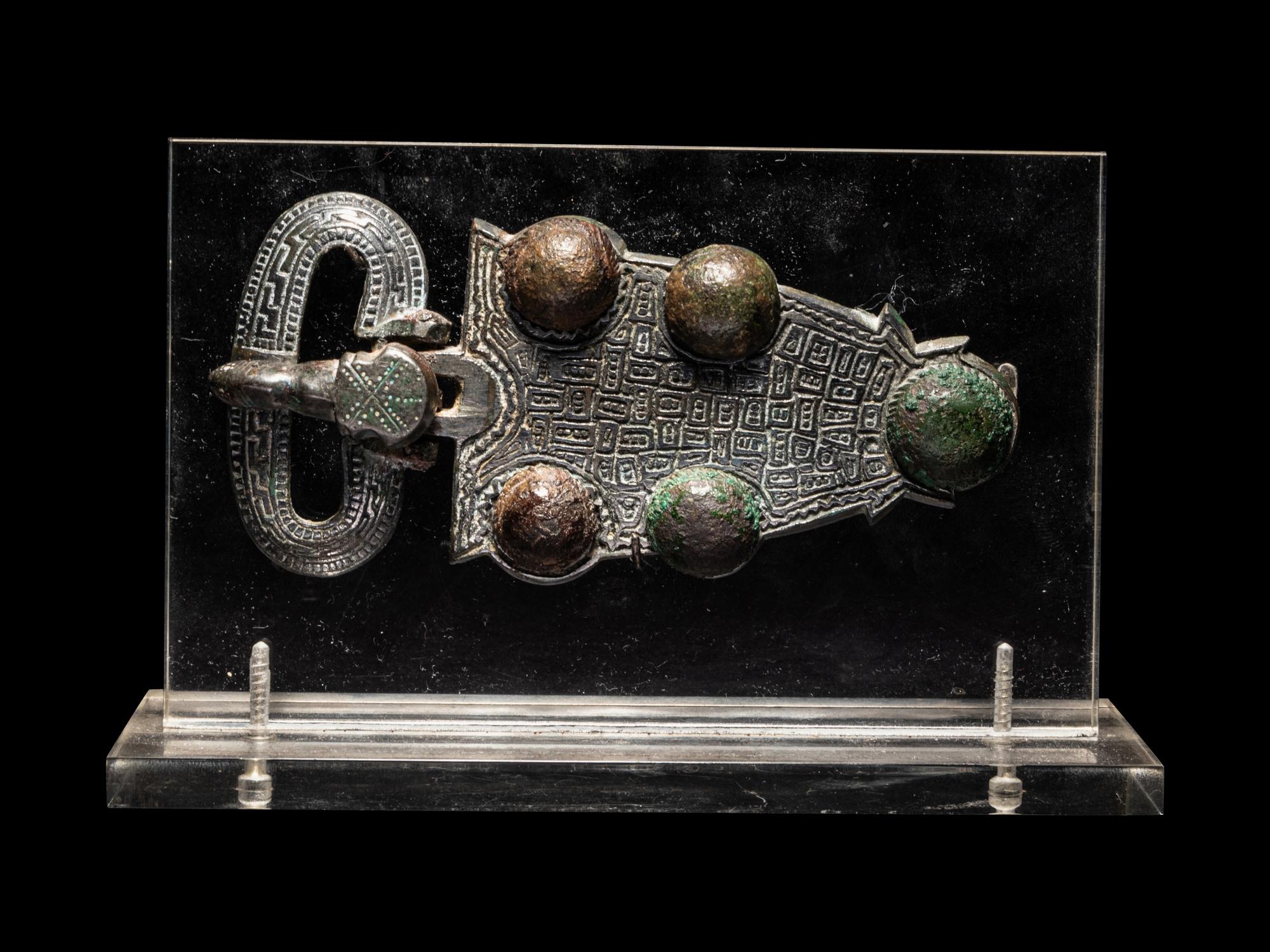 A Merovingian Bronze Belt Buckle