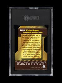 A 1996-97 Score Board Rookie Die Cuts Kobe Bryant Rookie Basketball Card No. 13 (SGC 9 MINT)