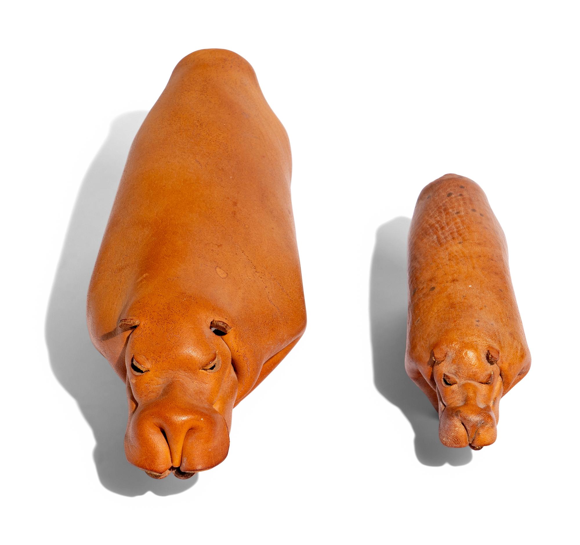 Two Leather Hippos