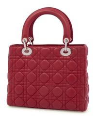 Christian Dior Red Leather Cannage Small Lady Dior Bag, 2008