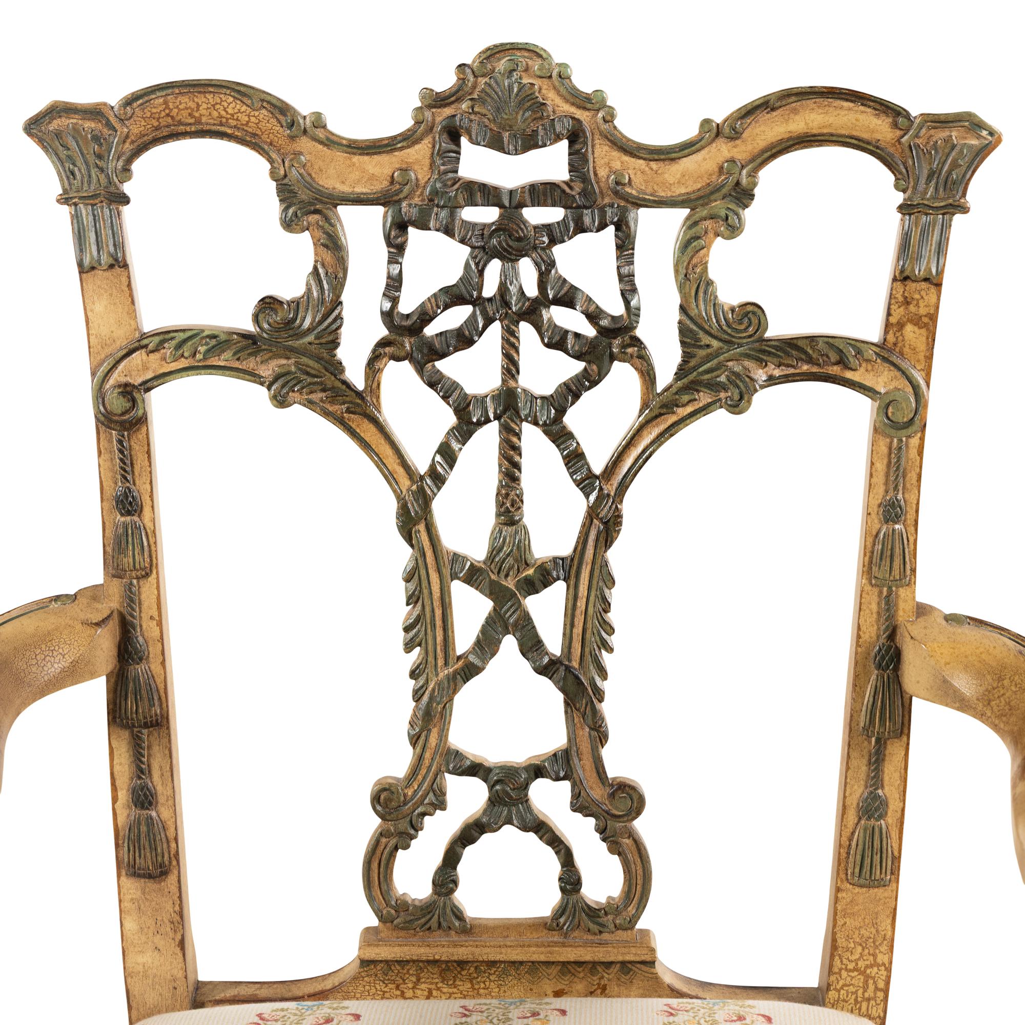 A George III Style Painted Armchair