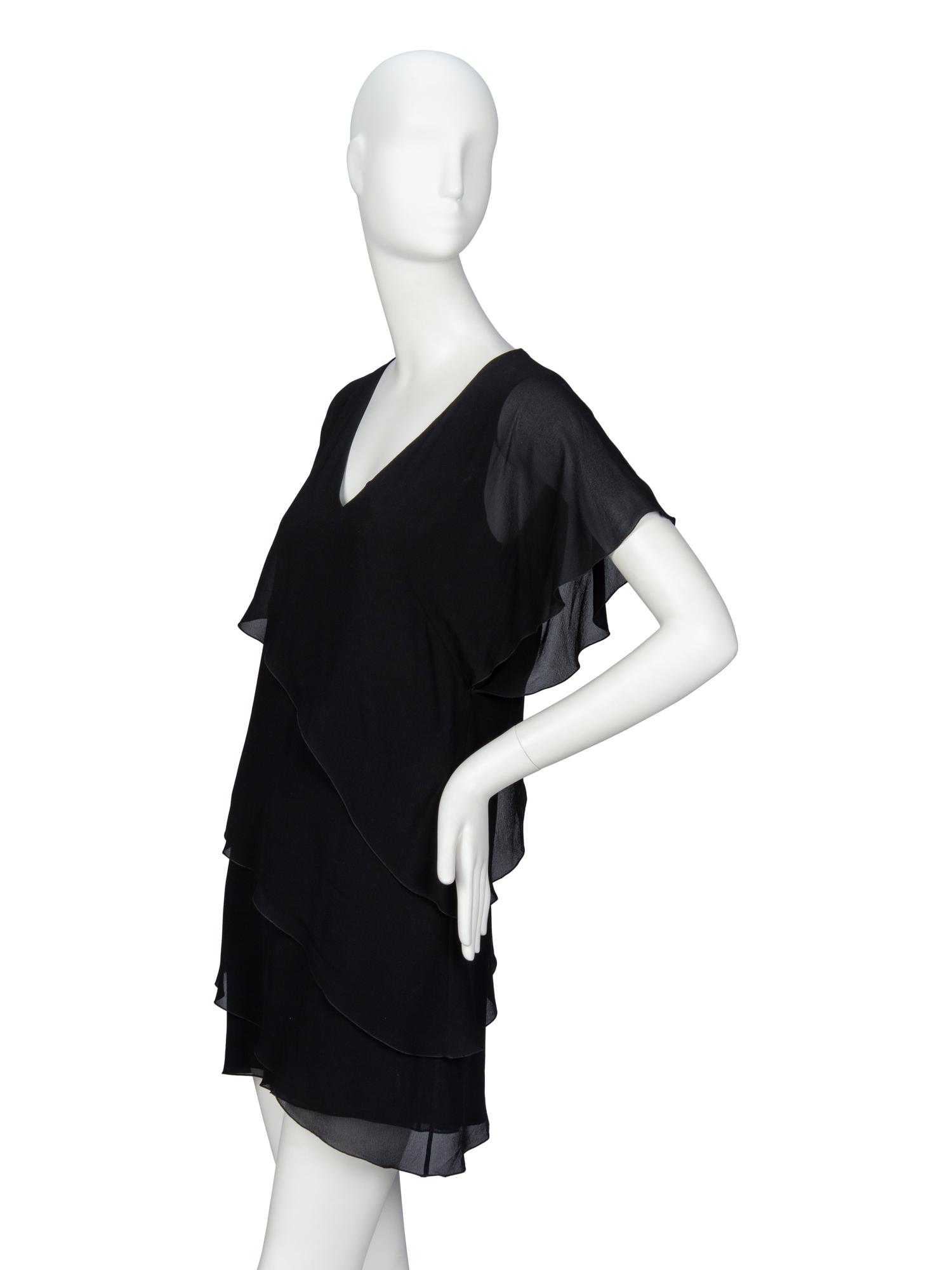 SAINT LAURENT, SILK GEORGETTE MINIDRESS