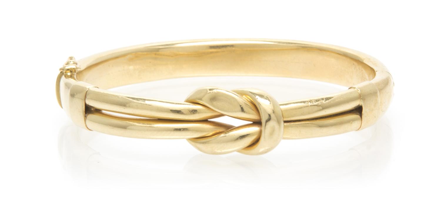 A 14 Karat Yellow Gold Bangle Bracelet, 15.30 dwts.