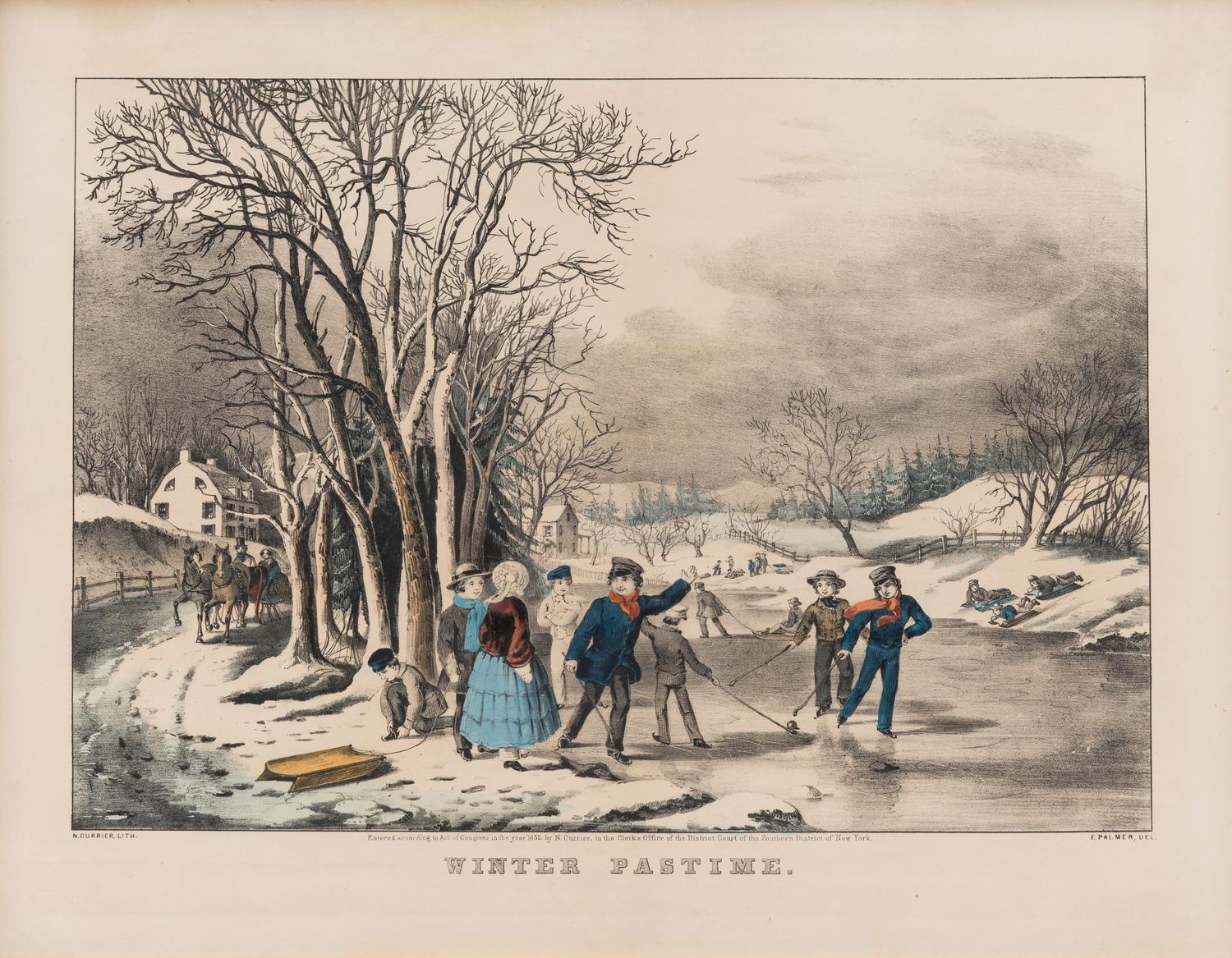 [WINTER SCENES] -- CURRIER and IVES, publishers Winter Pastime, 1855. (G.7281) -- Winter Morning in the Country, 1873. (G.7280) -- Trotters on the Snow, n.d. (G.6648)