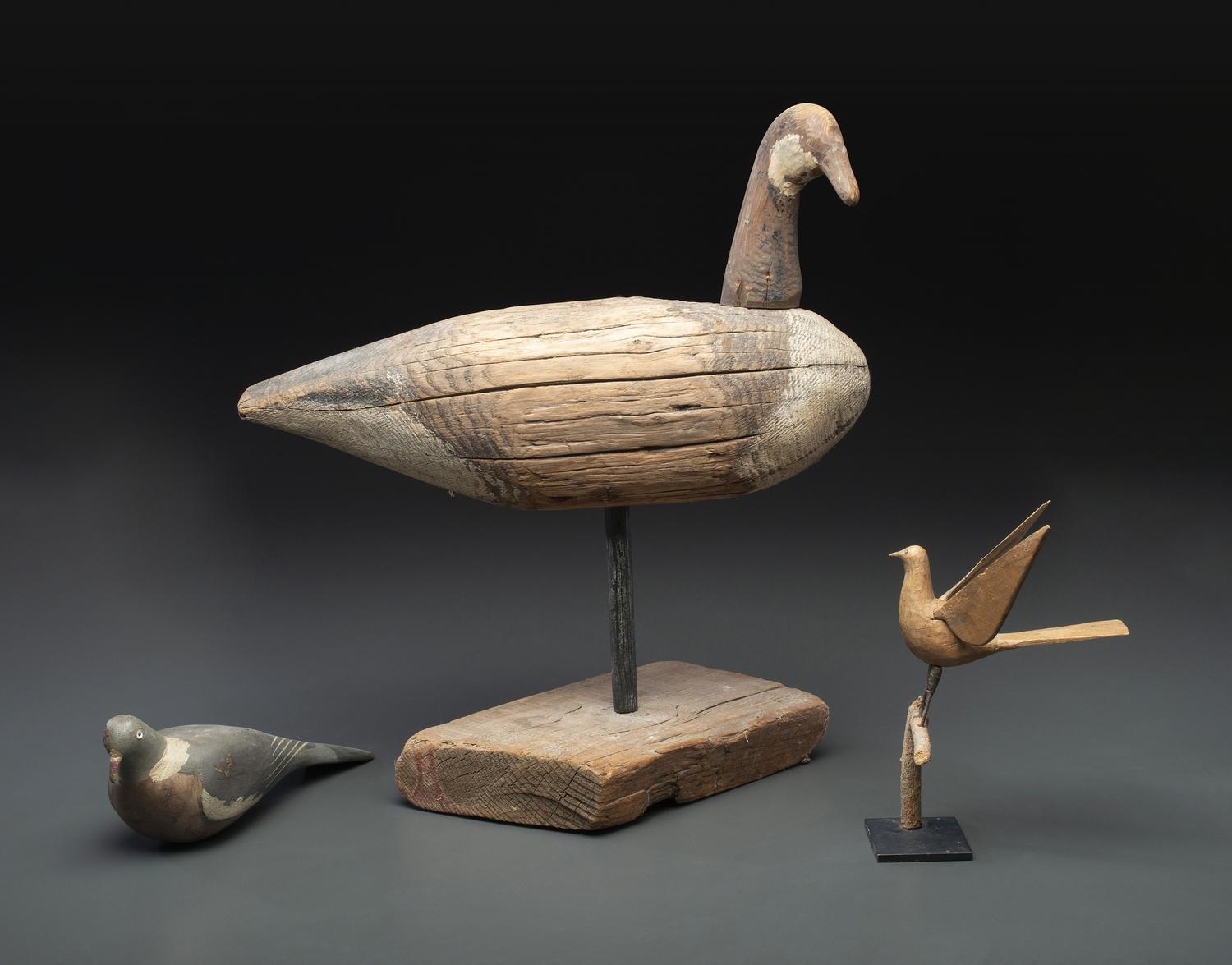 Three Folk Art Bird Carvings or Decoys