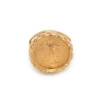 YELLOW GOLD AND COIN RING