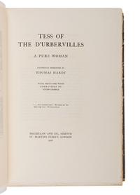 HARDY, Thomas (1840-1928). Tess of the D'Urbervilles . London: Macmillan & Co., Ltd., 1926.