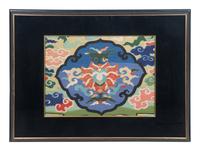 A Kesi Woven Silk 'Lotus' Panel