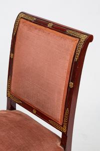 A Pair of Empire Style Gilt-Bronze-Mounted Mahogany Chaises