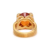 HENRY DUNAY, SPESSARTINE GARNET AND DIAMOND RING