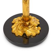 A Pair of Contemporary Gilt Bronze and Marble Floor Lamps