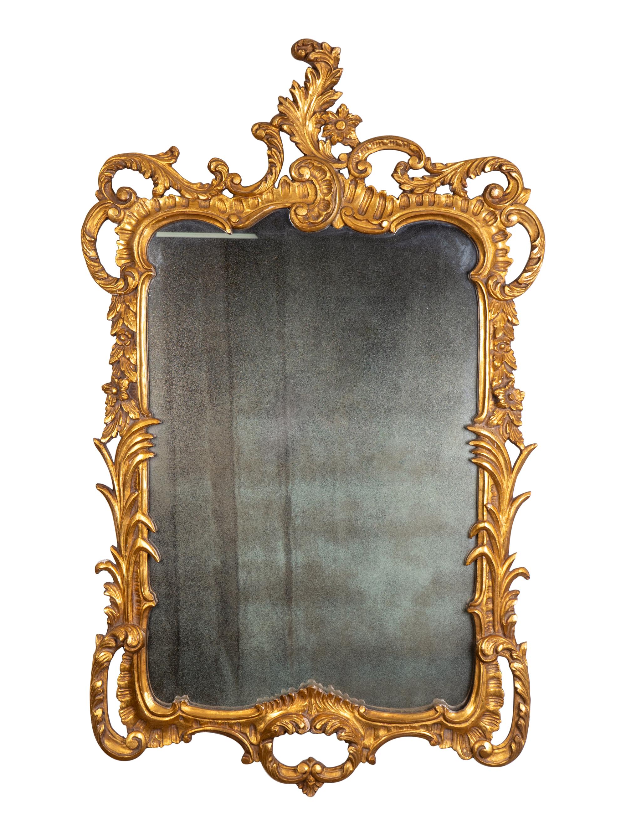 A Louis XV Style Giltwood Mirror — 20TH CENTURY