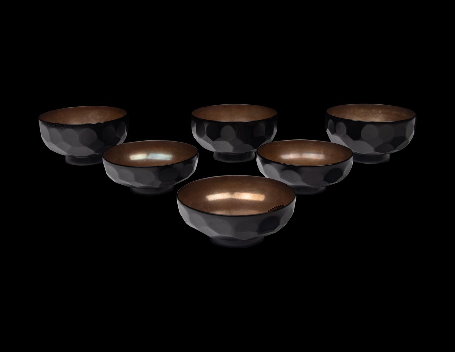 A Set of Three Japanese Covered Lacquered Dishes