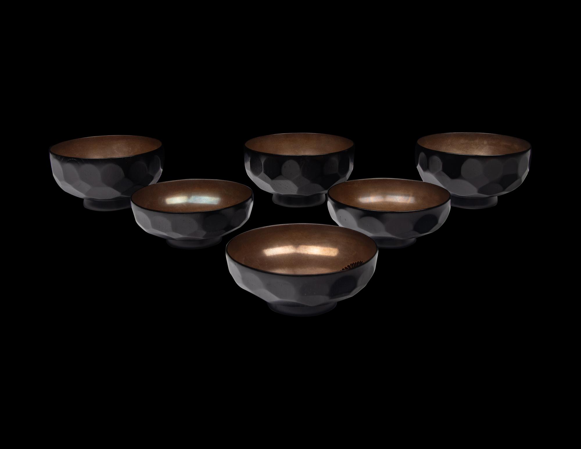 A Set of Three Japanese Covered Lacquered Dishes