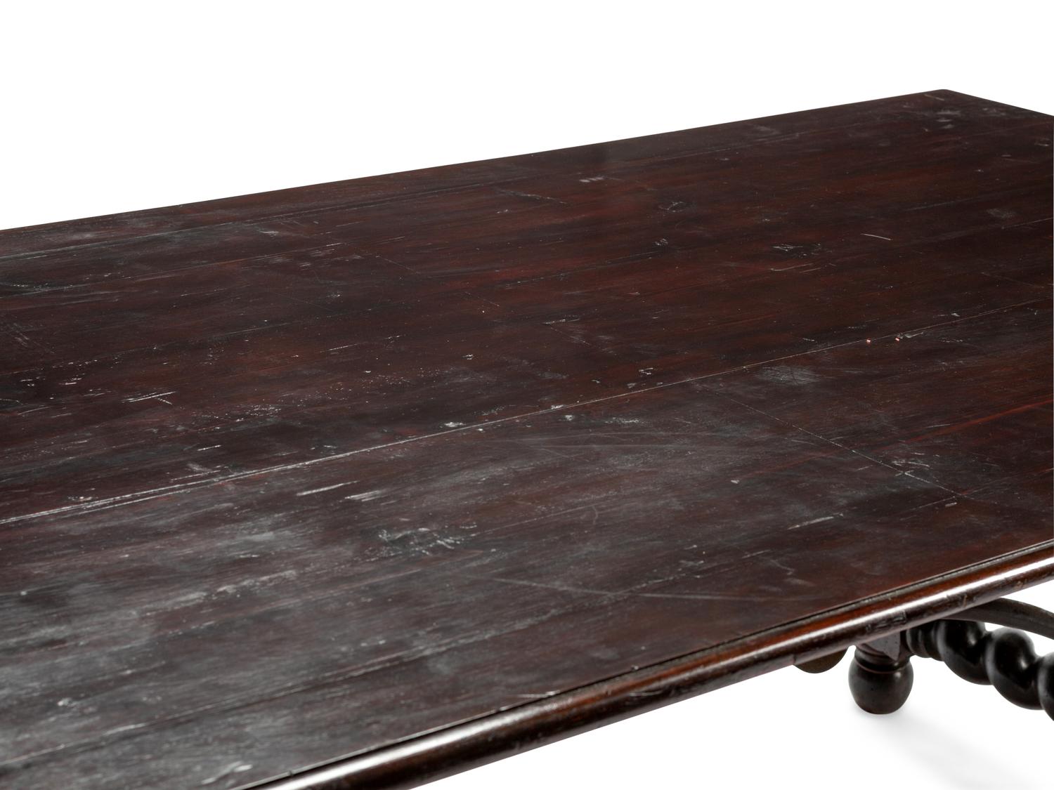 A Louis XIV Iron-Mounted Trestle Table