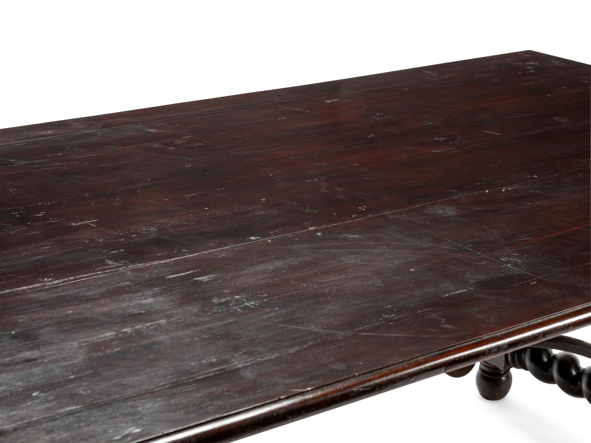 A Louis XIV Iron-Mounted Trestle Table