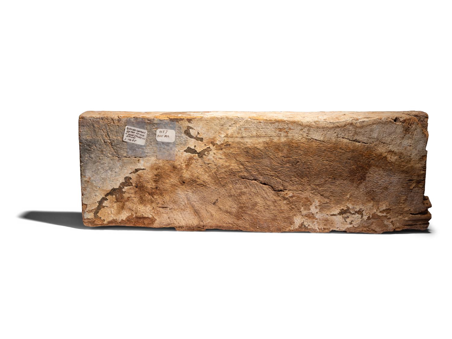 An Egyptian Painted Wood Sarcophagus Fragment with Imset