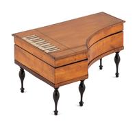 A Tulipwood Piano-Form Musical Sewing Box