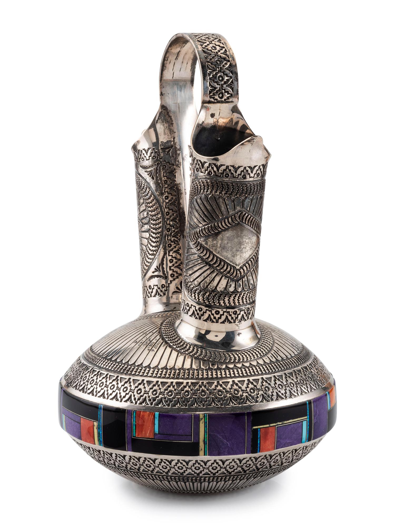 Sterling Silver Wedding Jar, with Mosaic Inlay