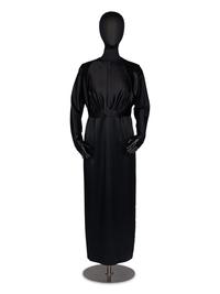 Geoffrey Beene Black Satin Gown with Scarf and Evening Bag