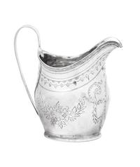 A George III Silver Creamer with Bright-Cut Decoration
